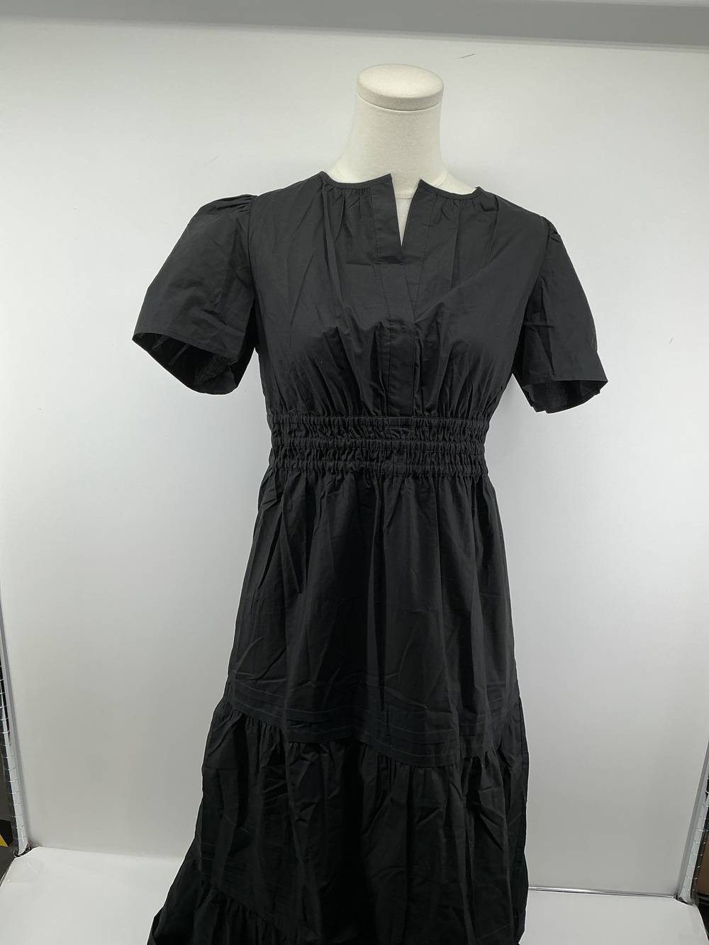 100% Organic Cotton Poplin Maternity Tiered Maxi Dress
